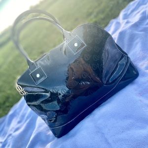 Queen Latifah Black Satchel dome Purse